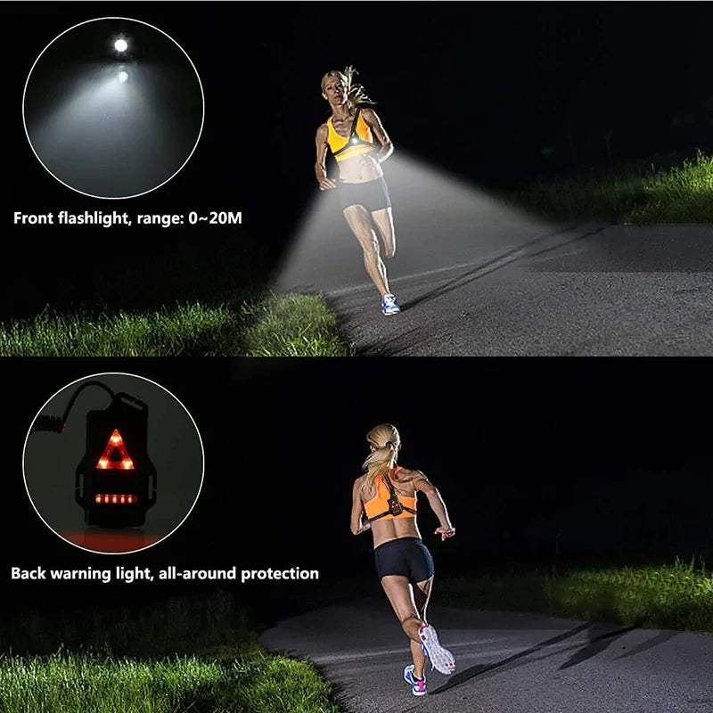 Led bright running flashlight